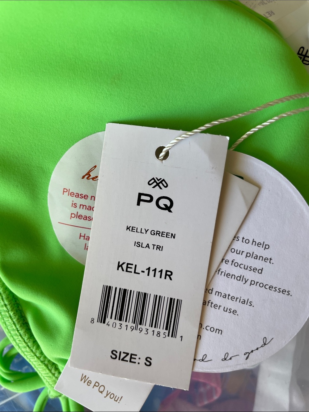 NWT PQ Swim Green Isla Bikini Top - Picture 6 of 6